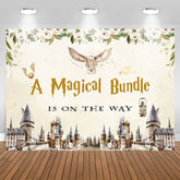 Aperturee - A Magical Bundle Castle Floral Baby Shower Backdrop
